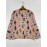 Plus Size - Plus Size Women'S Cozy Cat Print V-Neck Cardigan - Long Sleeve, Button-Up, Casual Fall/Winter Sweater with Pockets, Brown & White Cat Design, Perfect for Casual Attire, Cozy Fall Wear | Playful Print Cardigan | Construction