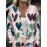 Plus Size - Women'S New Style 3D Digital Printed Cardigan Sweater Coat - Pastel Pink with Multicolor Heart Patterns, Long Sleeve Button-Front Closure, Round Neck Casual Winter Outerwear, Soft Warm Fall Winter Jacket for Layering (Pink/Green/Tea