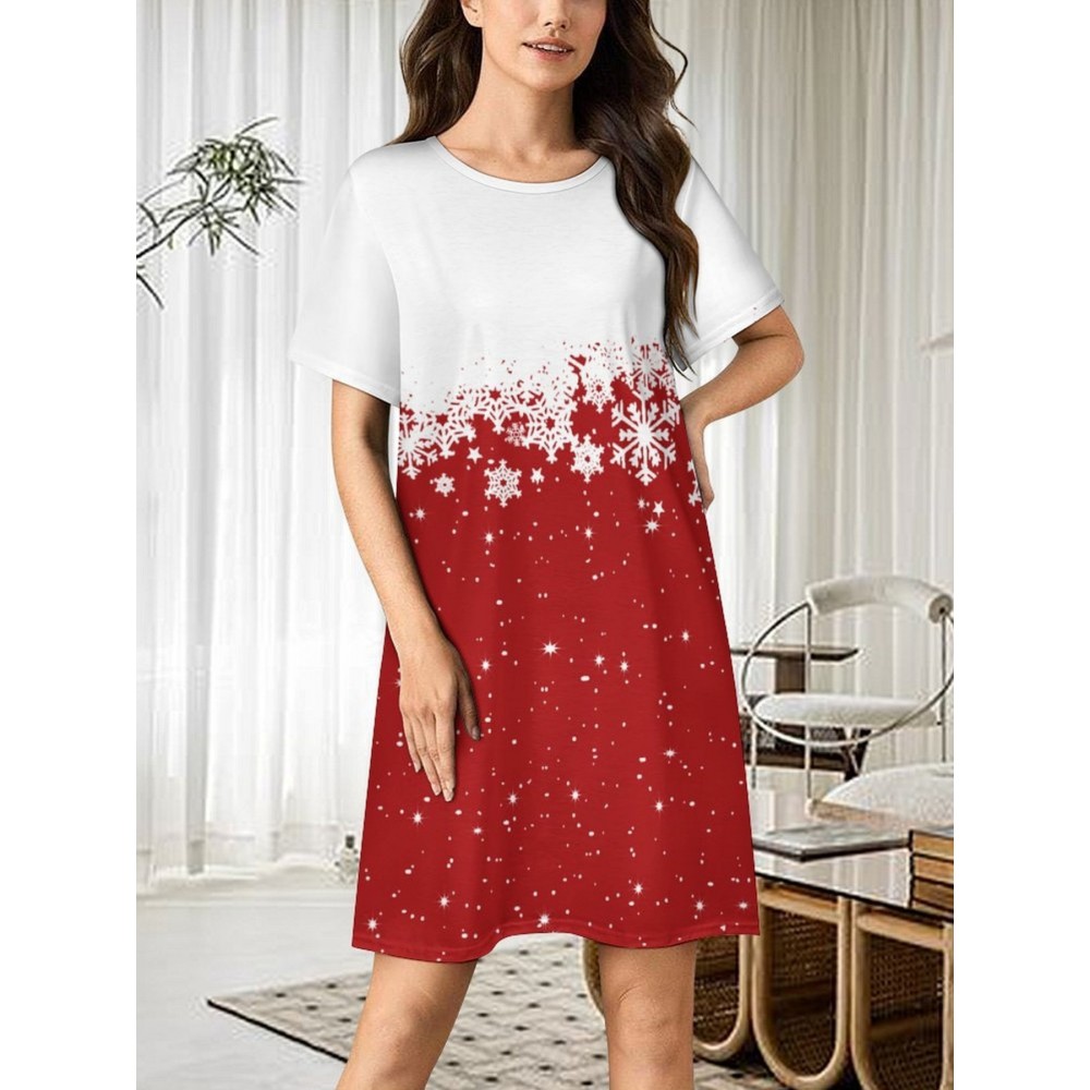 Women's 3D All-Over Christmas Snowman & Golden Fireworks Print Strapless Dress with Pocket - Elegant Sleeveless Party Wedding New Year Dress, Machine Washable Festive Dress for Special Occasions